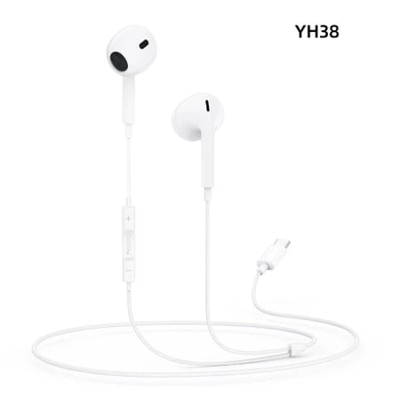 سماعة للاذن بمنفذ تايب سي للايفون والاندرويد بطول 1.2 متر ماركة يس إيدو/ Earphone for Type-c