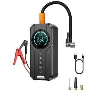 بطارية متنقلة اشتراك مشغل للسيارة بقوة 6000 ملي امبير مع منفاخ هواء مدمج