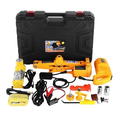 عفريته كهربائيه للسياره مع مفك كهربائي للعجلات ومنفاخ هواء