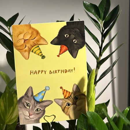 كرت ميلاد قطط