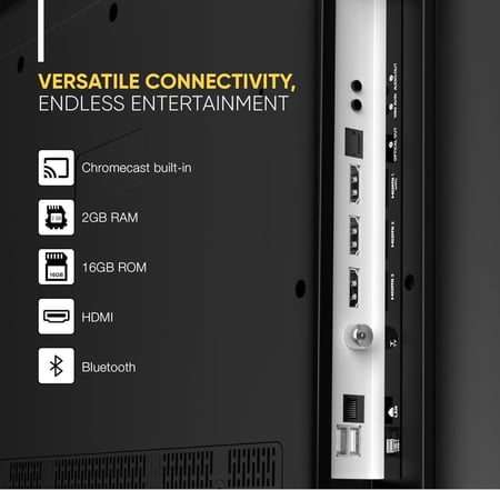 شاشة ذكية نيكاي 58 بوصة كيو ليد بنظام تشغيل جوجل تقنية HDR10+ وتقنية الصوت دولبي اتوموس موديل NPROG60QLED