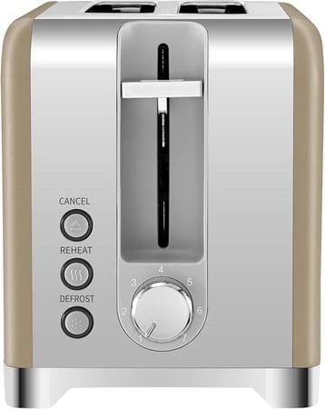 محمصة خبز مزدوجة من الفولاذ المقاوم  للصدأ من كولين- بقوة 930 واط- ذهبي موديل 800104017