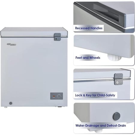 سوبر جينرال فريزر افقي  - 5.12 قدم مكعب - 145 لتر - ابيض - KSGF222HM