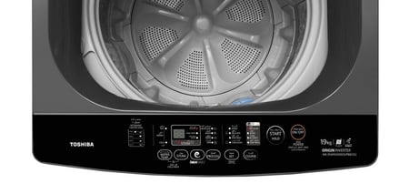 غسالة تعبئة علوية توشيبا  19 ك 650 دورة سلفر انفرتر لون فضي  موديل AW-DUHN2000QUPBB(SG)