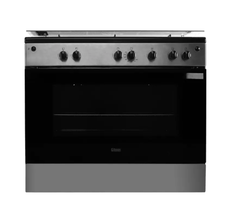 فرن غاز جبسون 5 عيون أمان كامل 90×60 سم - أسود ستيل - GNGJ90JGWC