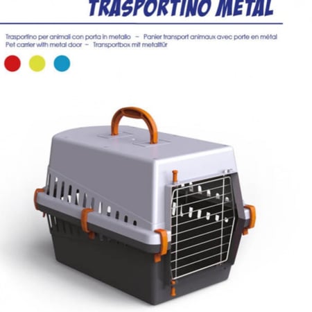 قفص قطط ايطالي شبك حديد صندوق لحمل القطط والحيوانات GeorPlast Cage Metal - Pet Carrier