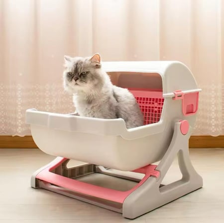 ليتر بوكس الاحترافي شبه اوتماتيك - حمام القطط الذكي تصميم مودرن