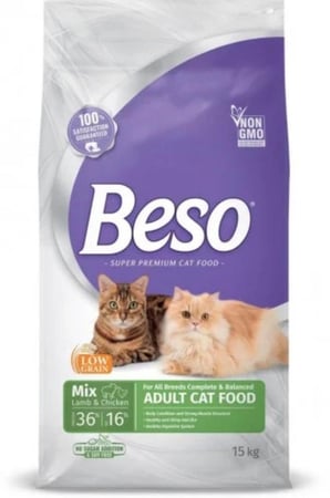 بيسو طعام جاف للقطط البالغة مكس دجاج ولحم Beso
