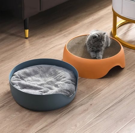 سرير القطط بيوت القطط لوحة خدش مع كاتنيب - كرسي قطط دائري مرتفع - M