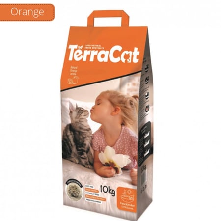 رمل تيراكات برائحة البرتقال - رمل قطط ناعم ونظيف Terracat cat Litter