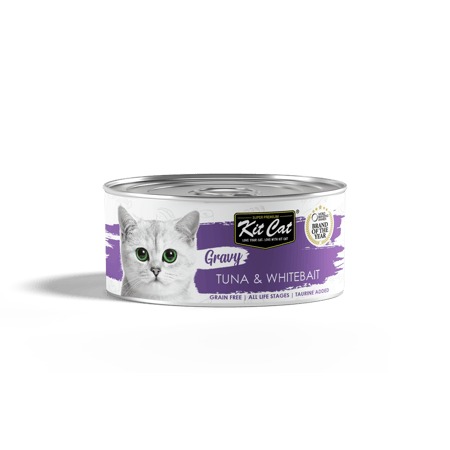 معلبات كت كات جرافي تونا مع صغار السمك بالمرق Kit Cat Gravy Tuna White