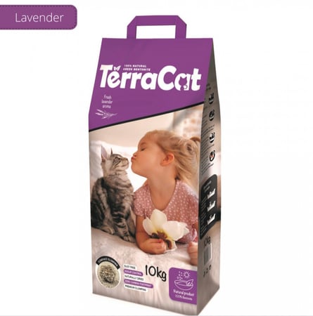 رمل تيراكات برائحة اللافندر - رمل قطط سريع التكتل Terracat cat Litter