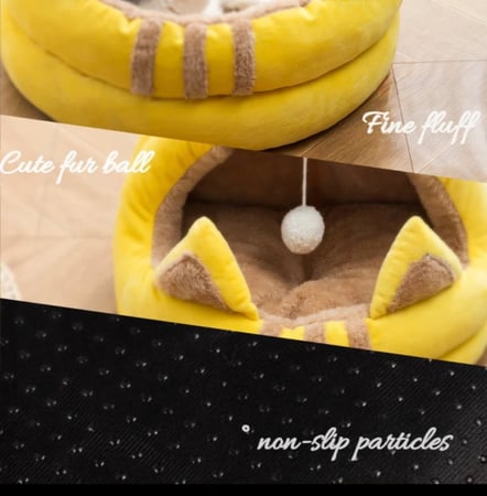 سرير قطط خيمة قطط بيت قطط من القطيفة دائري - متجر قطتي الجميلة