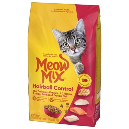 مياو مكس طعام جاف للقطط التخلص من كرات الشعر Meow Mix Hairball Control