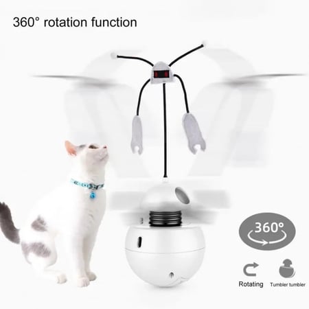 لعبة الروبوت مع بطارية العاب قطط تفاعلية ليزر لتدريب القطط Robot Toy