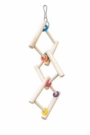 لعبة طيور Bird Toy Wooden Zigzag Swing
