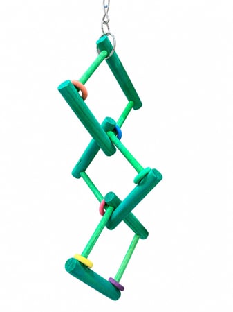 لعبة طيور Bird Toy Wooden Zigzag Swing