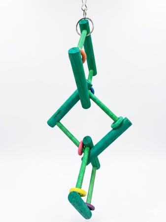 لعبة طيور Bird Toy Wooden Zigzag Swing