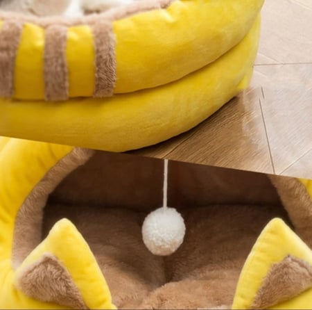 سرير قطط خيمة قطط بيت قطط من القطيفة دائري - متجر قطتي الجميلة