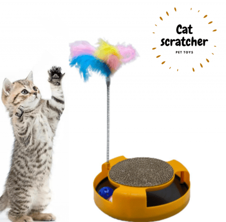 خداشات قطط لوحة خدش دائرية مع سنارة ريشة العاب قطط كاتنيب خداشة قطط