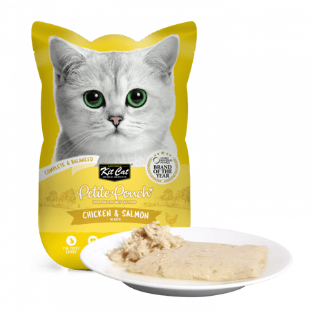 أظرف بتيت باوتش بالدجاج والسالمون 70غ - Kit Cat Petite Pouch Chicken