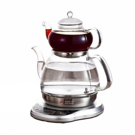 إبريق مع براد شاي الكتروني لاعداد الشاي التركي على أصوله