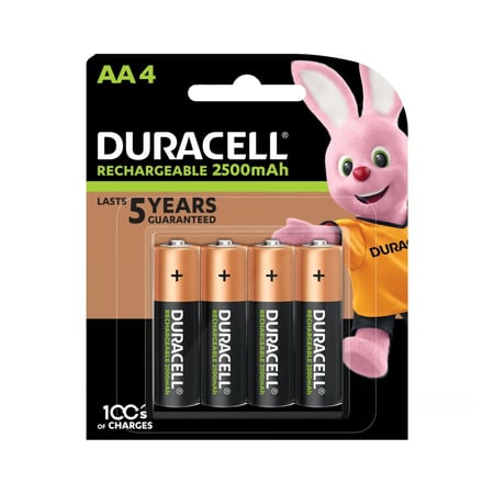 بطارية دوراسيل الكاين قابلة للشحن AA 4 2500mAh