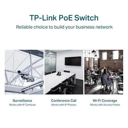 سويتش سطح مكتب 28 منفذ تي بي لينك مع 24 جيجابايت POE+-TL-SG1428PE