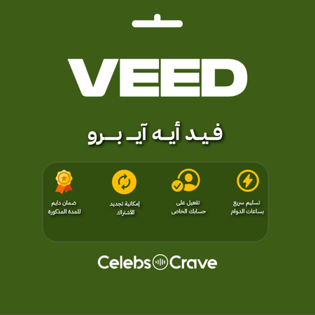 اشتراك فيد برو أي آي | على حسابك الخاص | نسخة الهاتف | Veed Pro