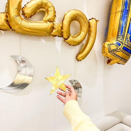 بالونات رمضان مبارك - ذهبي