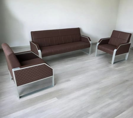 كنب مكتبي جلد 5اشخاص بتصميم عصرى