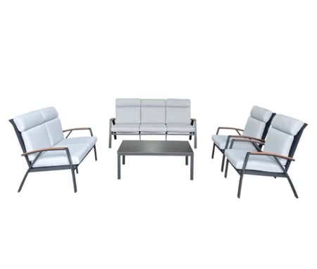 طقم كنب 7شخص المنيوم رمادي