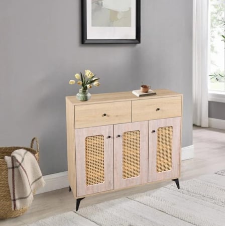 دولاب متعدد الاستخدام بتصميم مميز لون خشبي