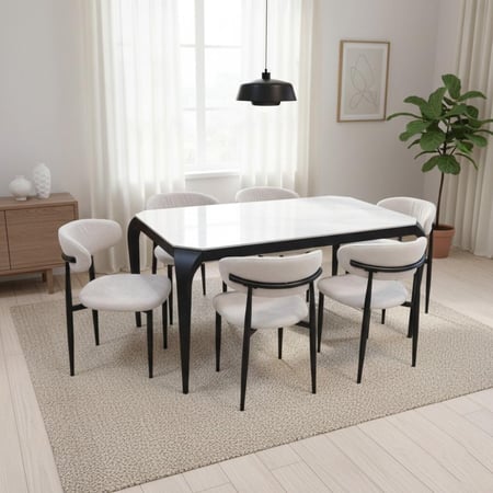 طقم  طاولات طعام لـ 6 أشخاص بتصميم فاخر