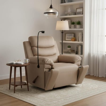 كرسي هزاز دوار بحامل جوال مدمج بتصميم فاخر