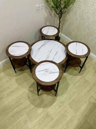 طقم طاولات خدمه 4+1 مقاس 80 سم