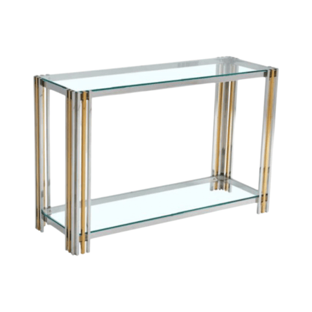 كنسول زجاج واستيل أنيق بتصميم عصري