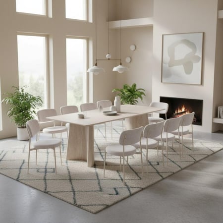 طاولة طعام مميزه بتصميم راقى لون بيج