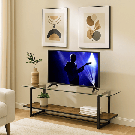 طاوله بلازما خشب مع زجاج