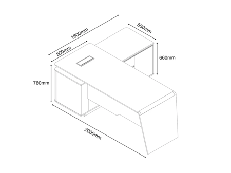 مكتب تنلي مقاس 200 سم