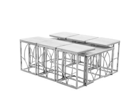 اطقم طاولات ستيل رخام جولد فخم