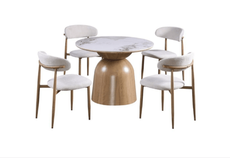 طاولة طعام سيراميك دائريه بمقاسات متعدده