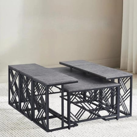 طقم طاولات متعدد الاستخدامات وعصري 6+1