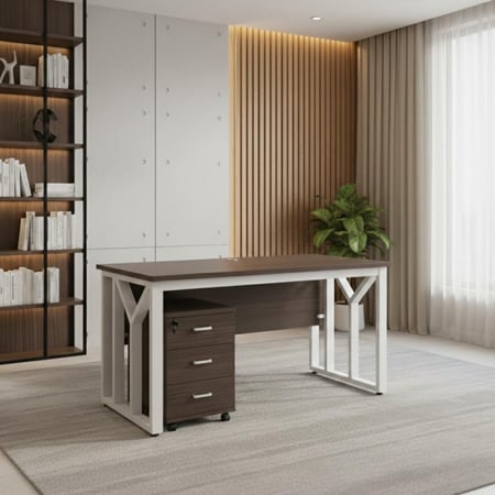 مكتب خشب رمادى مقاس 140*70*75