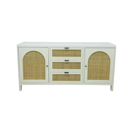 خزانة بوفيه بيضاء بتصميم مميز 160سم