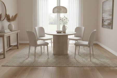 طقم طاولة طعام بتصميم مميز وعصرى لون بيج