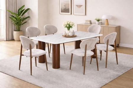 طاولة طعام بني غامق