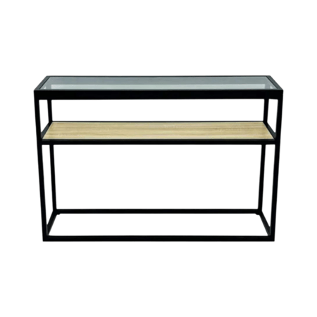 كنسول زجاج مع خشب مقاس 120 سم