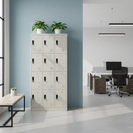 خزانة تخزين متينه وعمليه معدنية 12 خانة