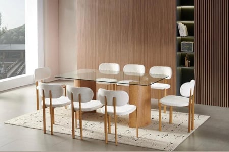 طاوله طعام بتصميم راقى وفاخر لون خشبي